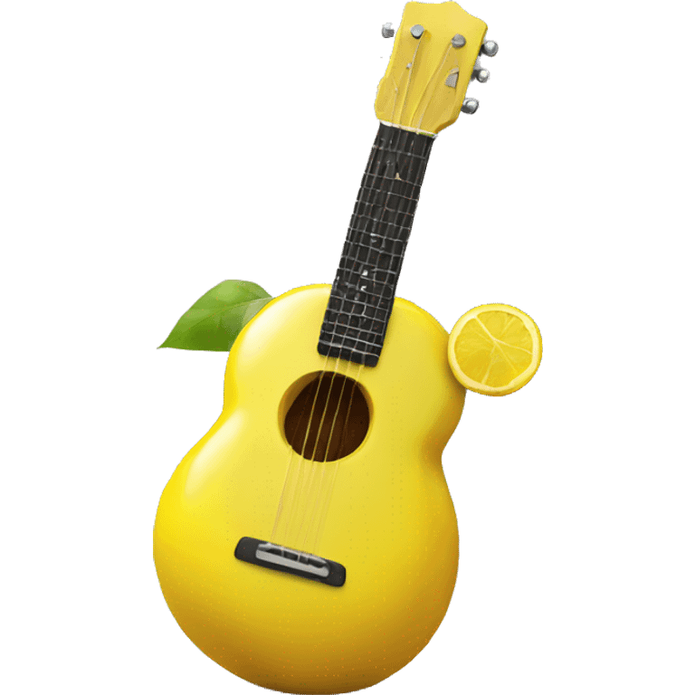 A lemon playing a guitar in the sunshine emoji