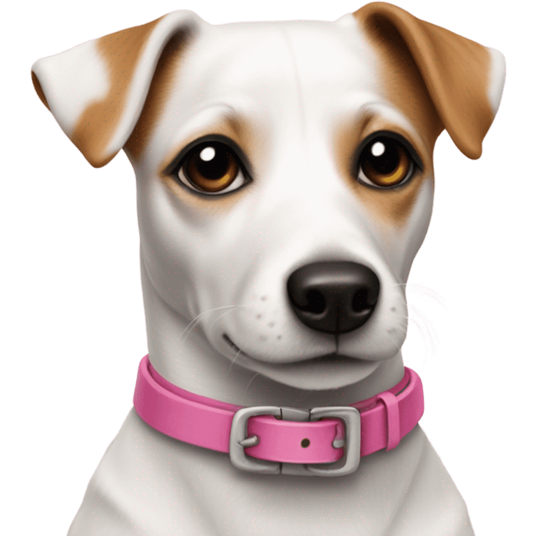 Jack Russels pink collar two emoji