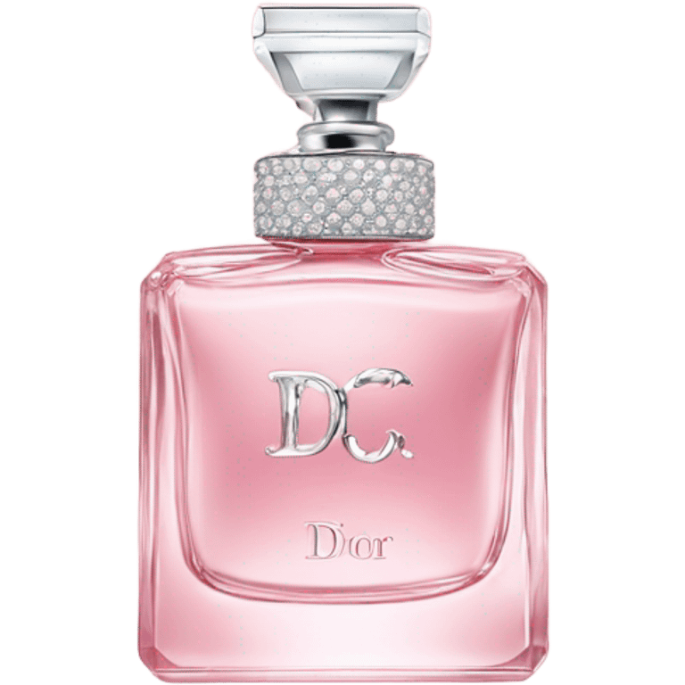 expensive dior perfume with baby pink sparkles emoji