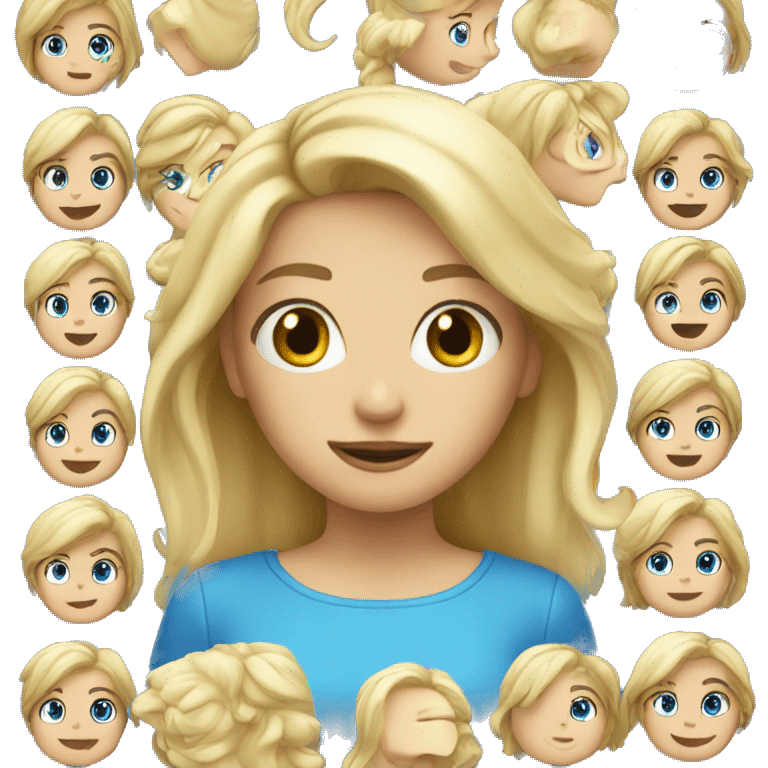 Blond Girl with Blue rys emoji