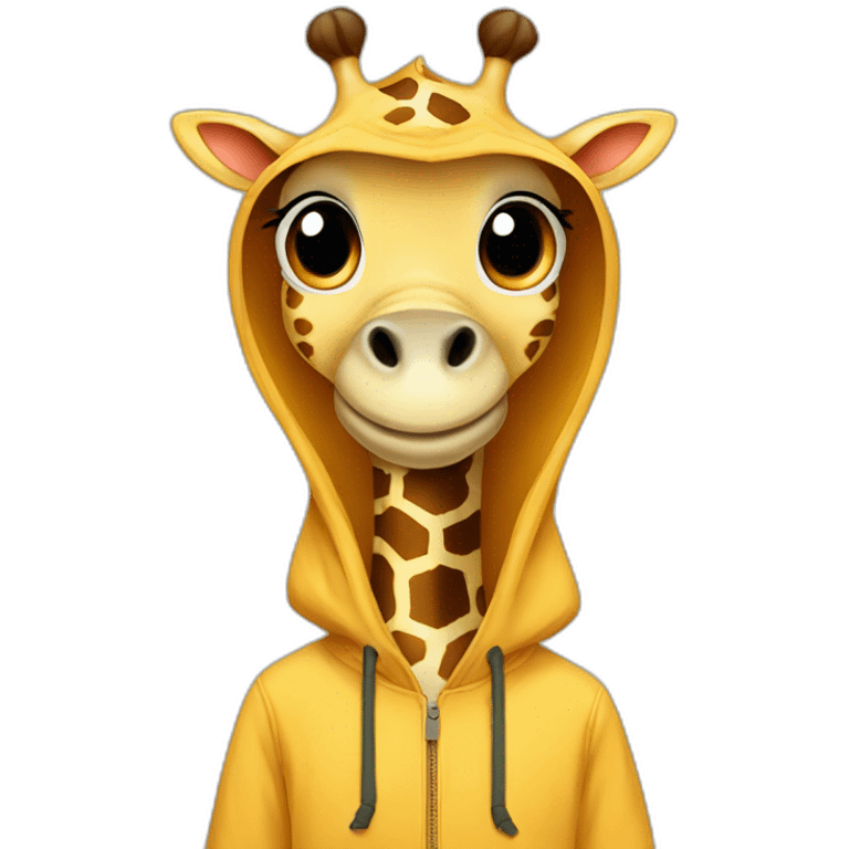 giraffe in hoodie saying "Hi" emoji