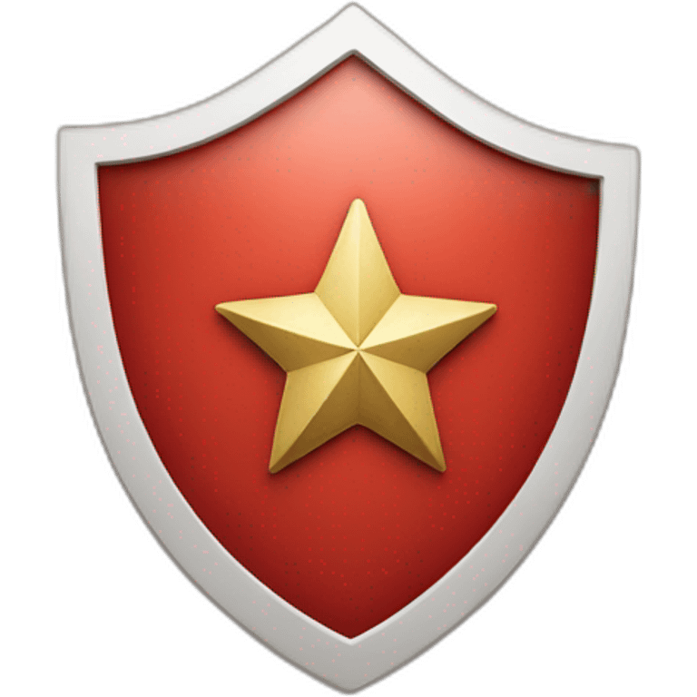 red shield white star in middle emoji