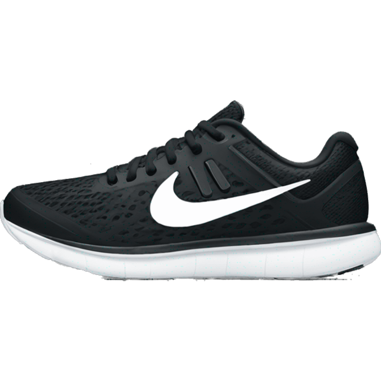 black nike running shoes white logo emoji