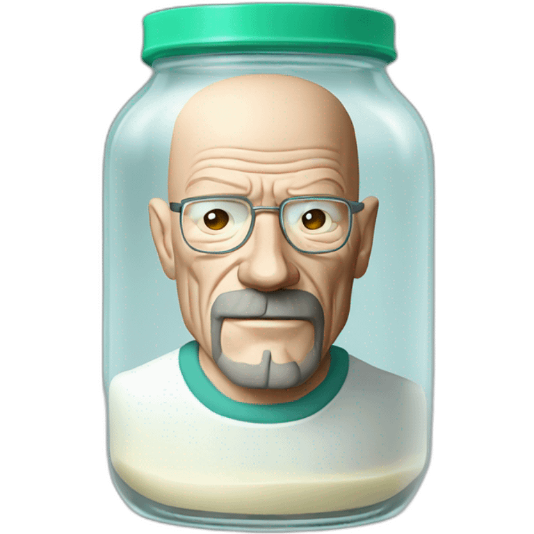 Walter white figure in jar with milk emoji