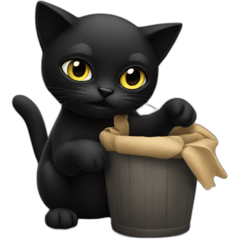 A black cat as a thief. emoji