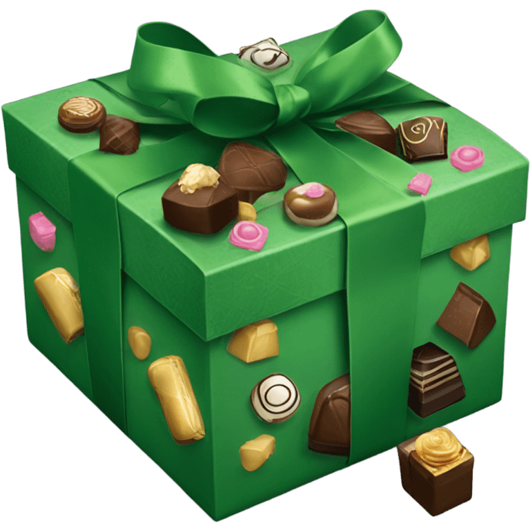 Green box chocolate emoji