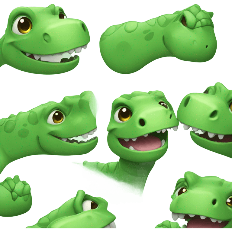 happy green dino emoji