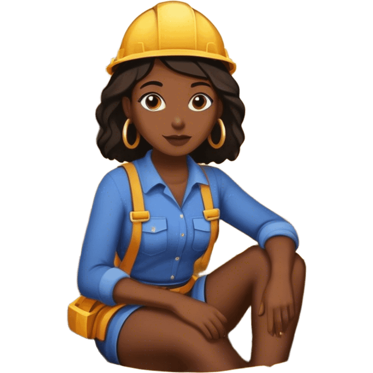 black woman sitting on a gold mine emoji