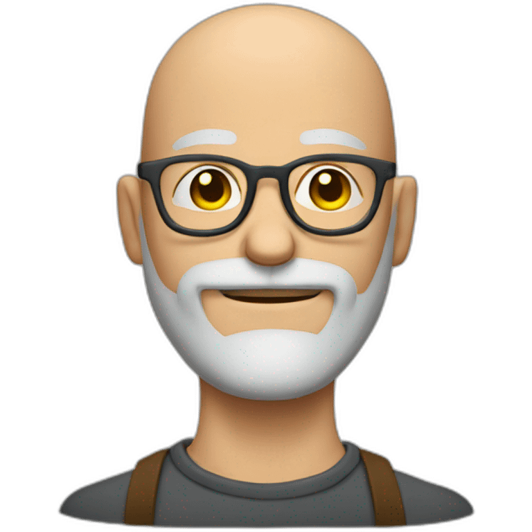 bald head graybeard glasses crossed arms half body emoji