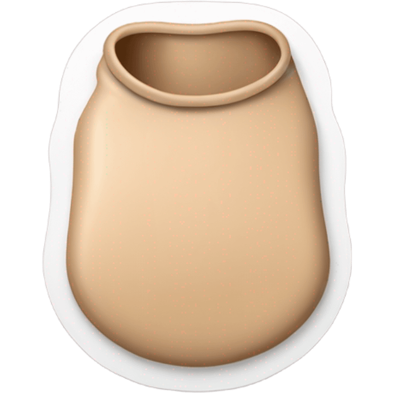 ostomy bag with a plate made out of skin colored adhesive using Coloplast ostomy bag as example emoji