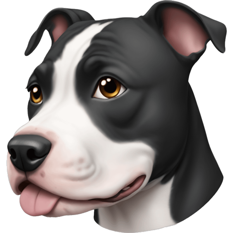 Black and white pitbull dog emoji