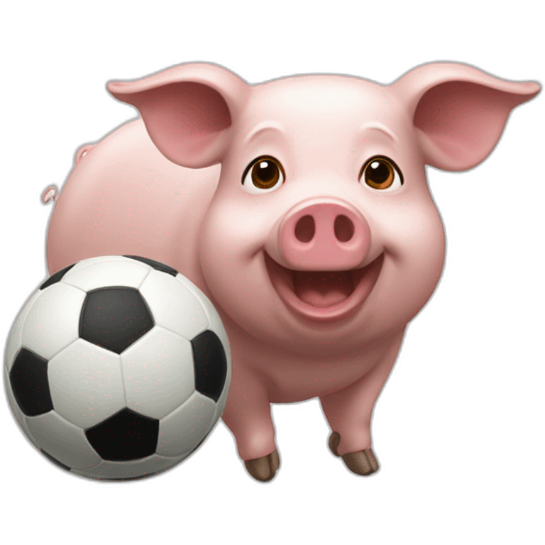 Cochon qui joue au foot emoji