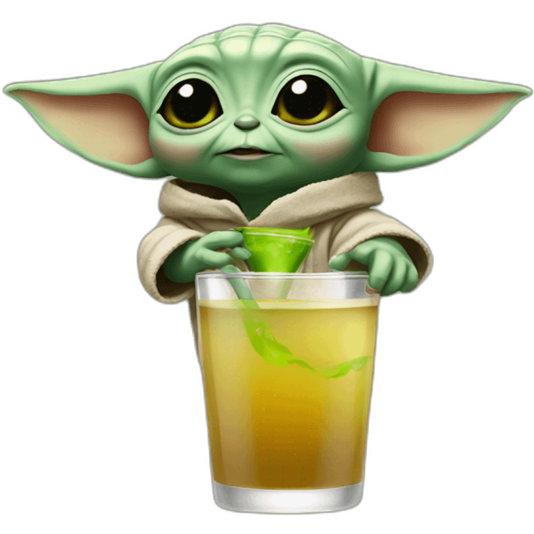 baby yoda drinking vodka emoji