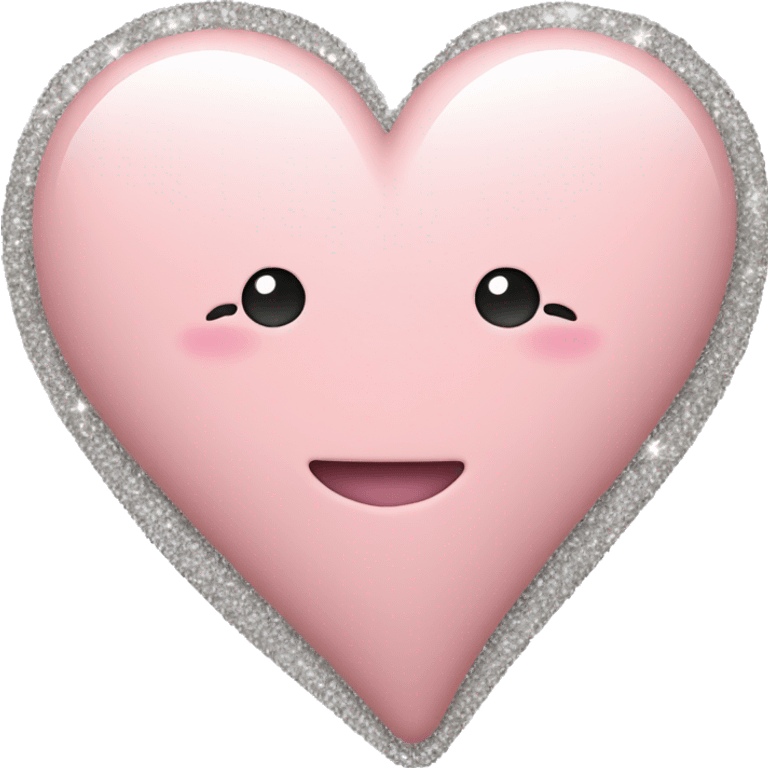 blush pink heart with silver sparkles emoji