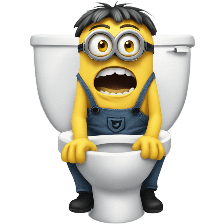 scared minion on the toilet  emoji