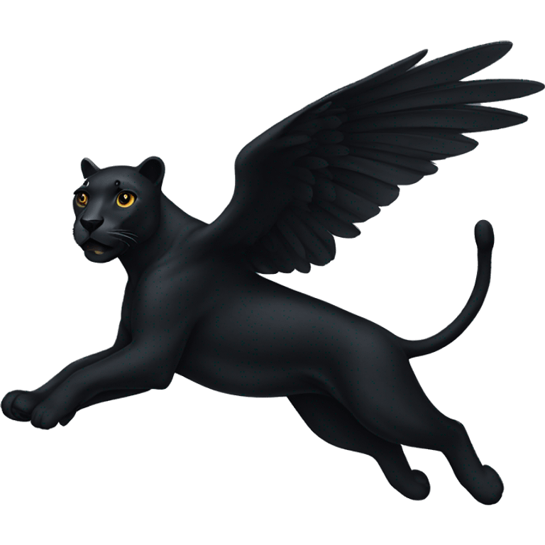 winged black jaguar flying emoji