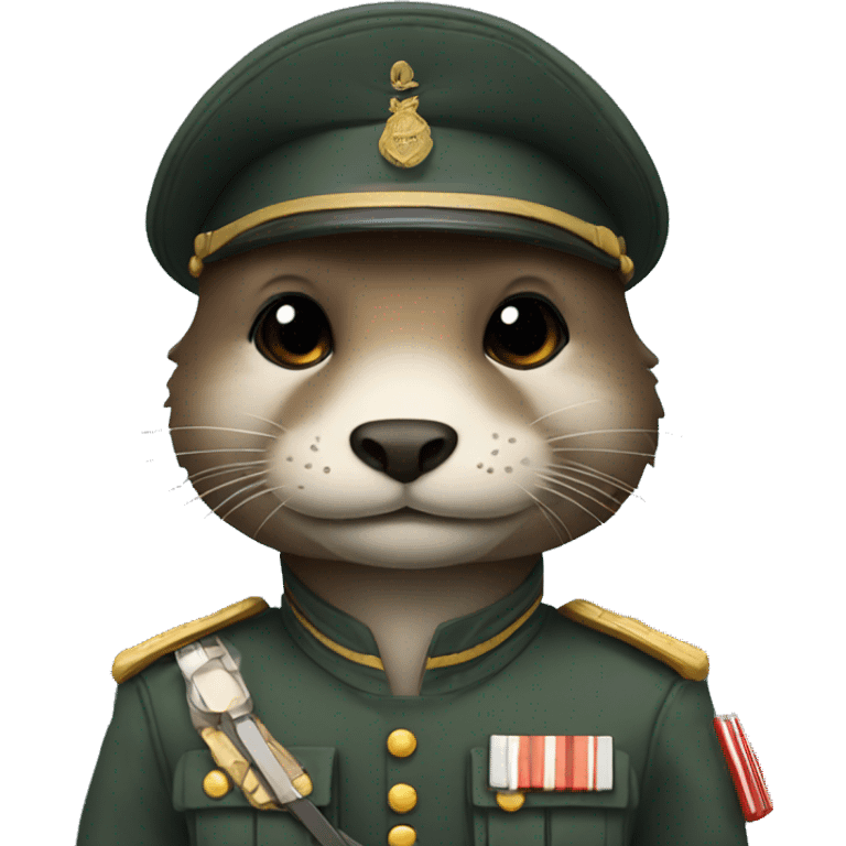 An otter soldier in a  uniform  emoji