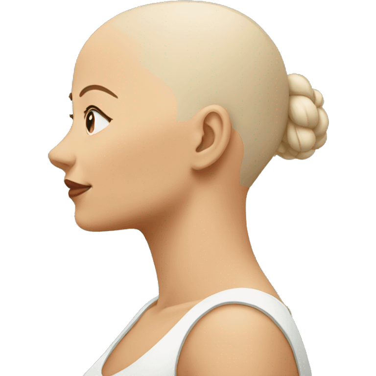 bald female face in profile emoji