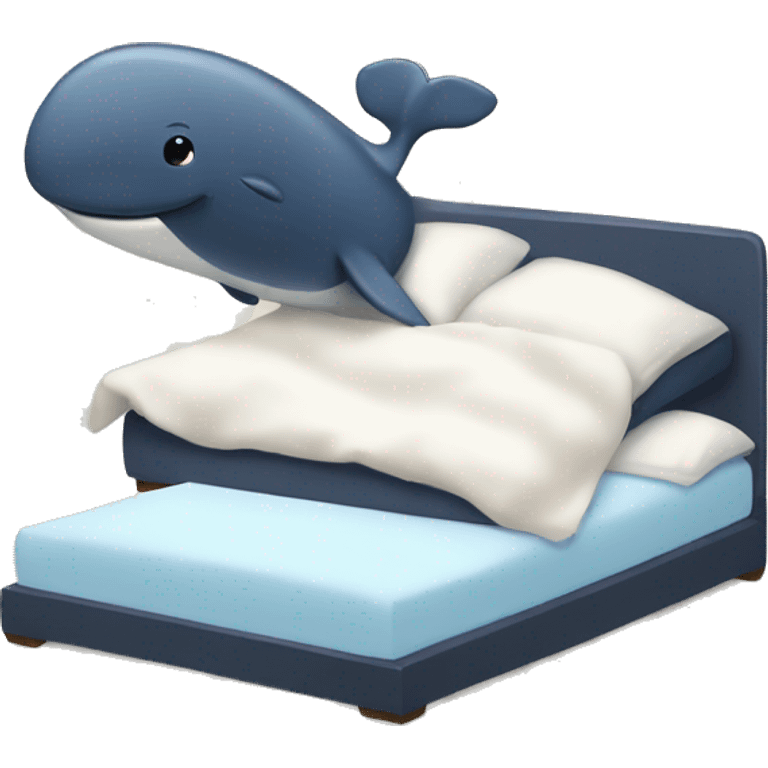 A whale getting out of bed emoji