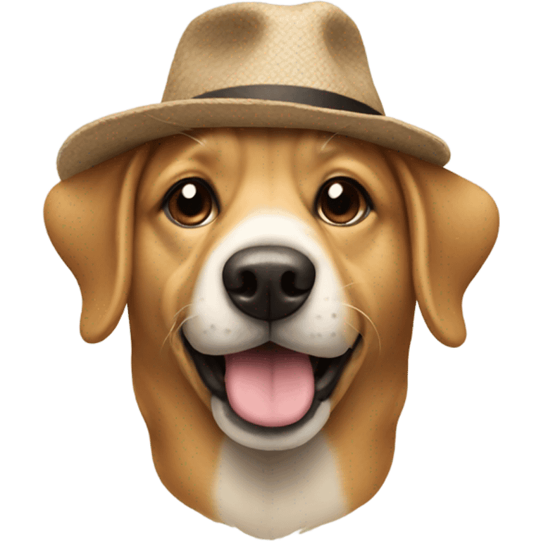 A dog wearing a hat  emoji