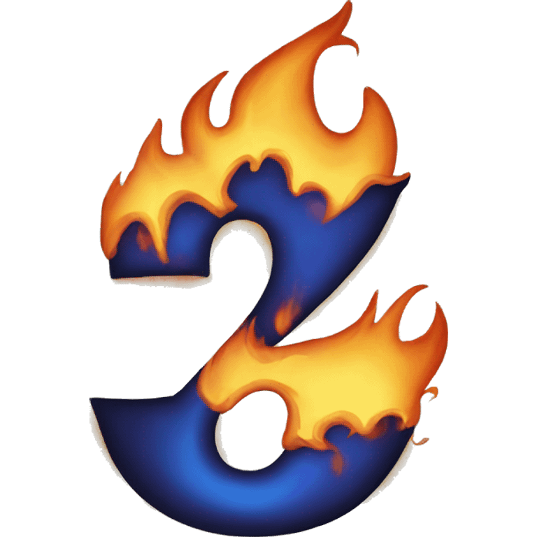 The number 7 in flames emoji