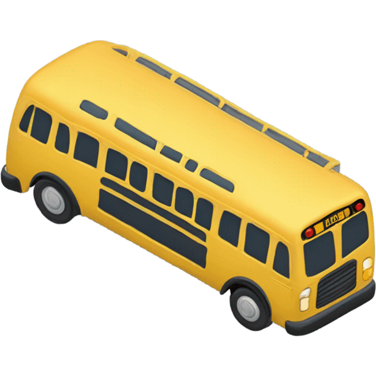 Short yellow bus, top view emoji