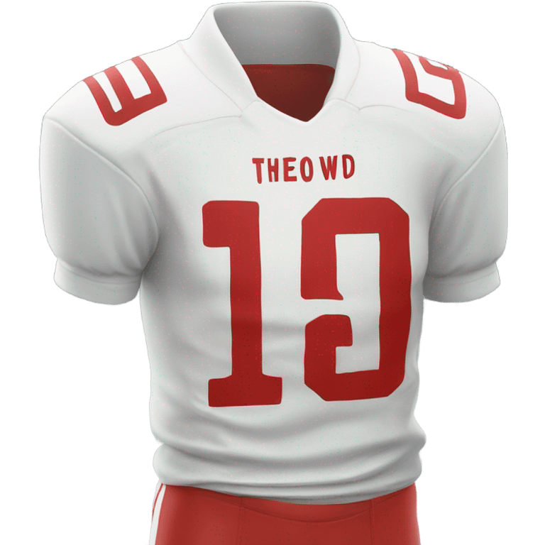 only Red white football jersey with NUMBER 19 emoji