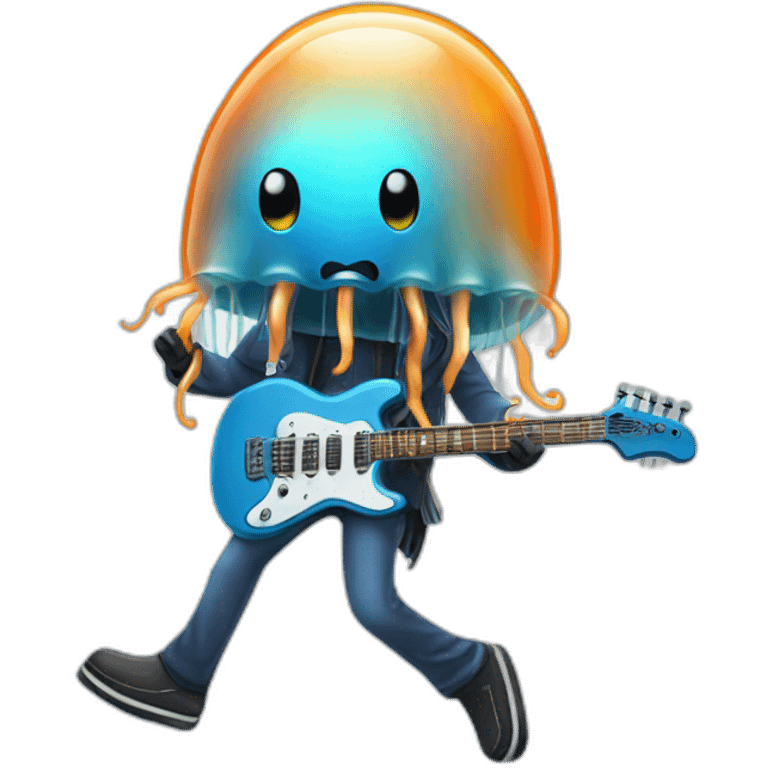 jellyfish playing an electric guitar emoji