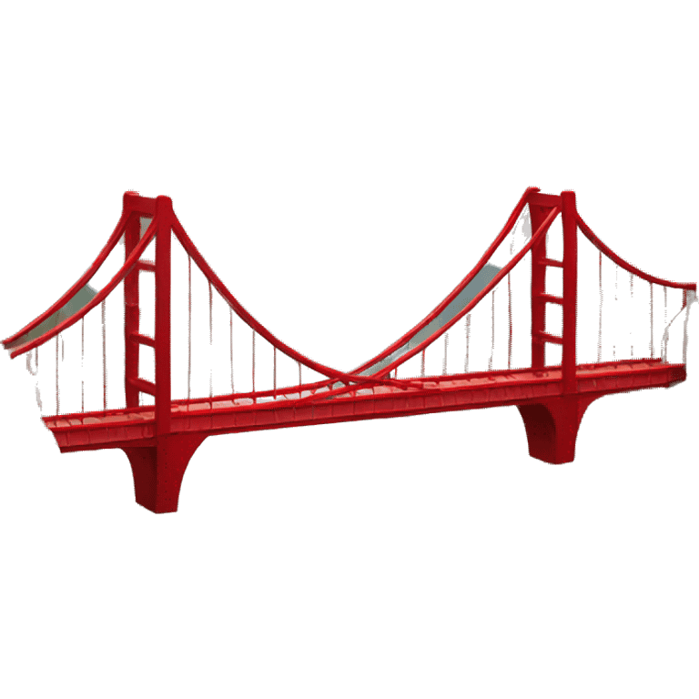 red bridge between mountains emoji