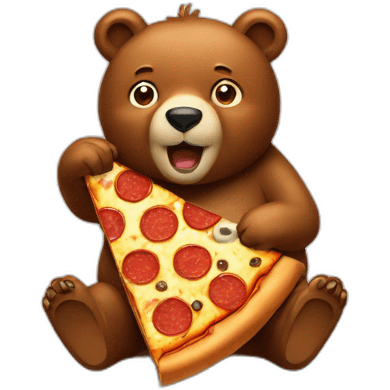 bear eating pizza emoji