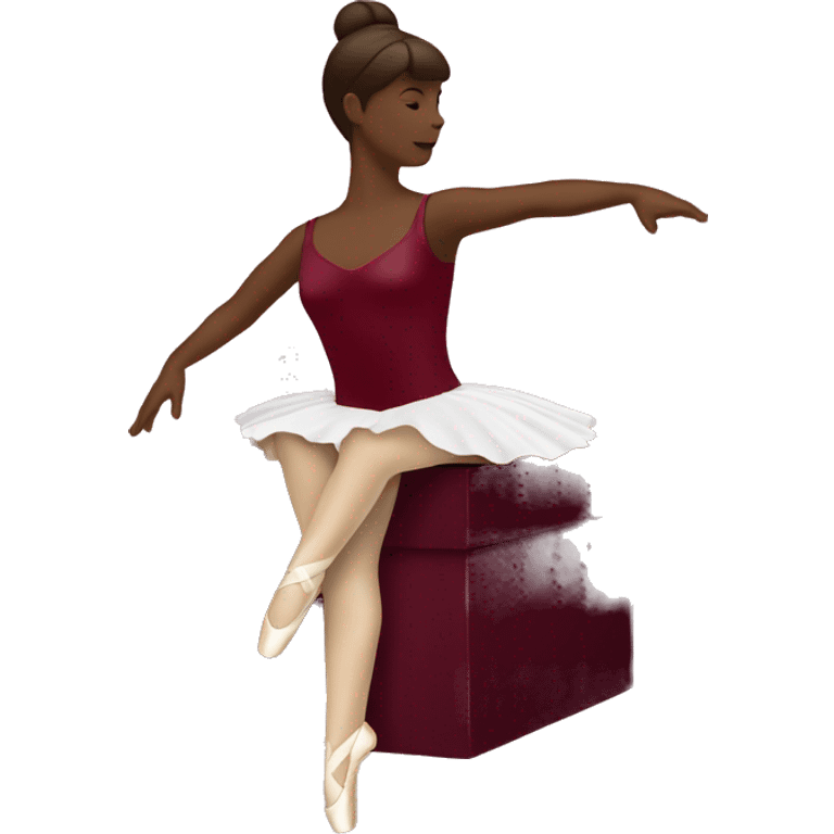 burgundy music box with a silhouette of a ballerina emoji