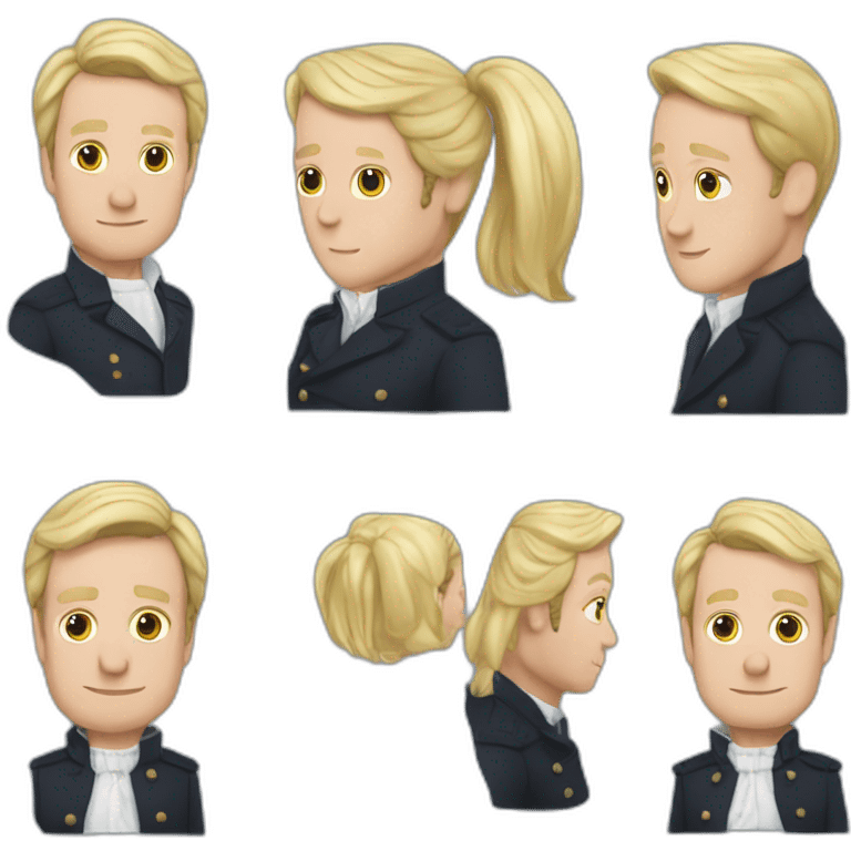 Macron chevauchant Marin le Pen emoji