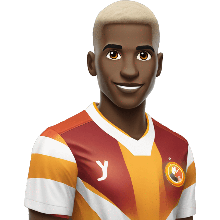 Victor Osimhen with a ball with a Galatasaray jersey emoji