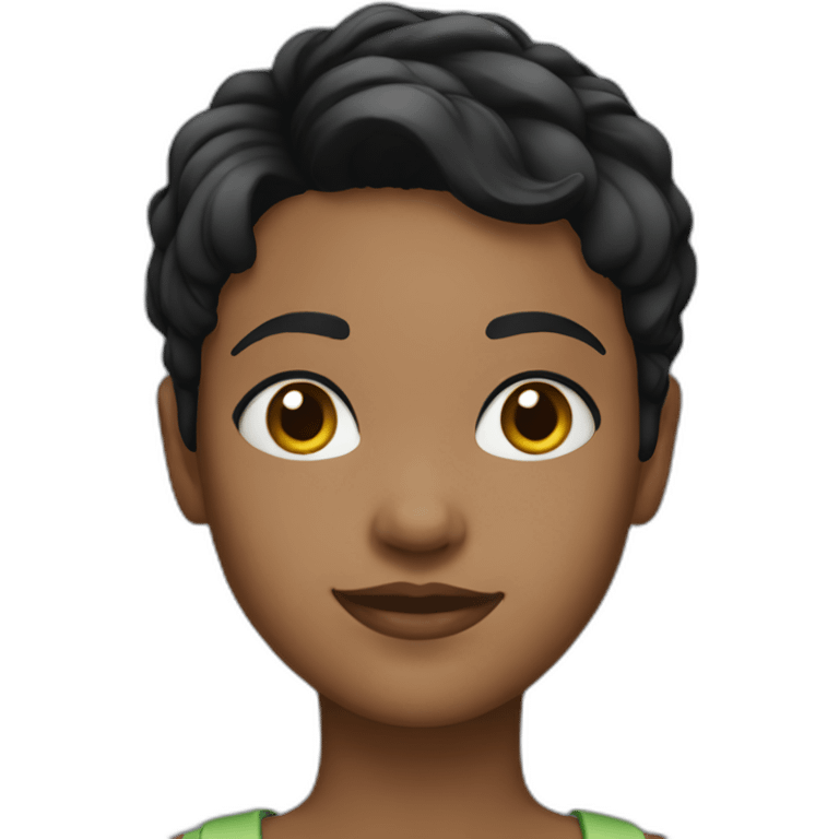 black short hair girl emoji