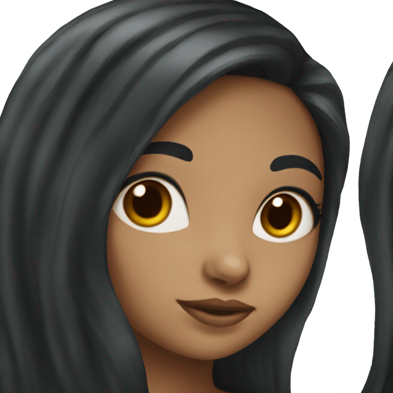 a girl with long black hair olive skinned  emoji