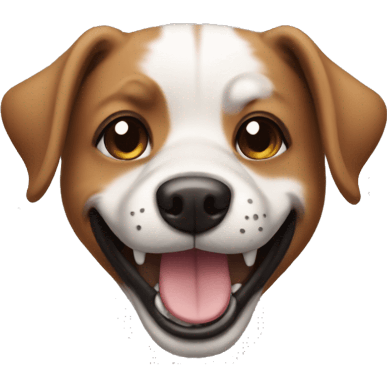 smiling dog with black and brown muzzle emoji