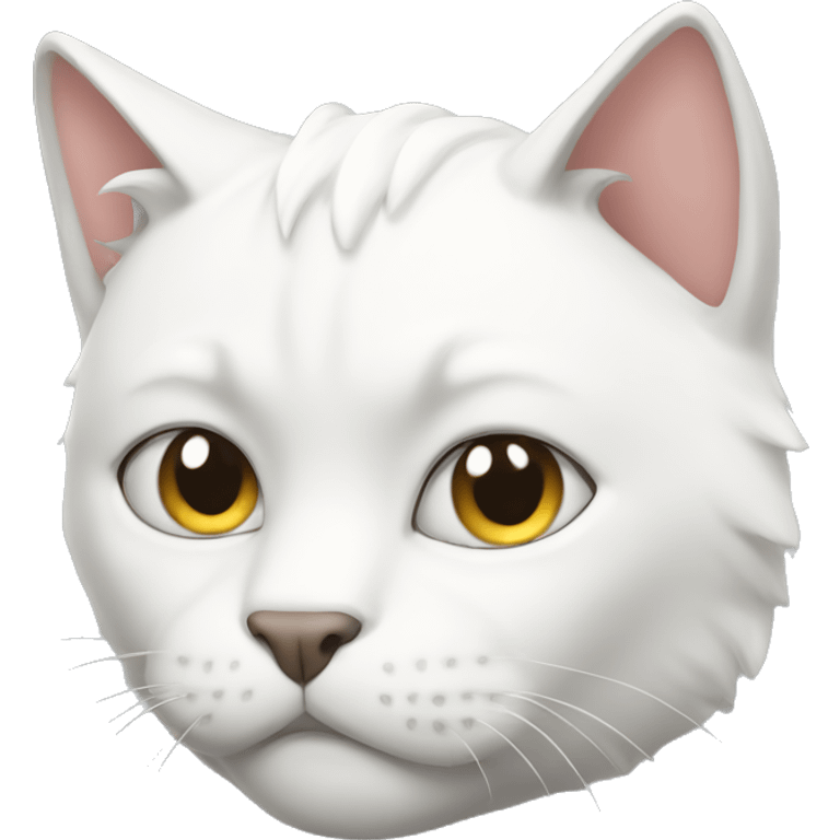 Muscular white cat emoji