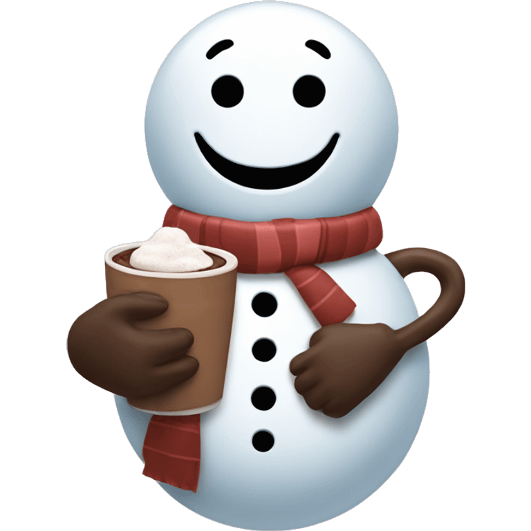 Snow man with hot chocolate  emoji