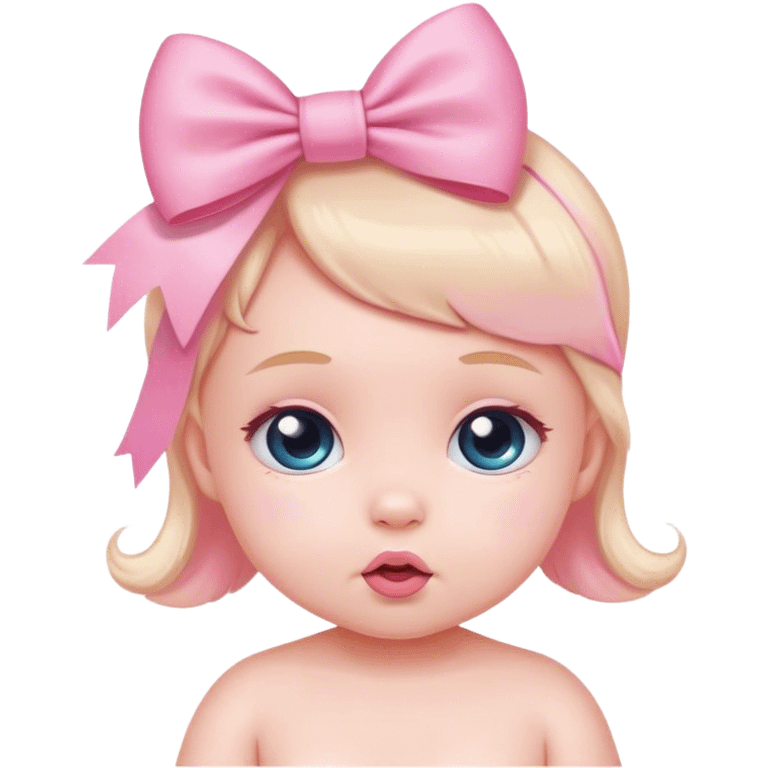 Cute baby pink bow  emoji