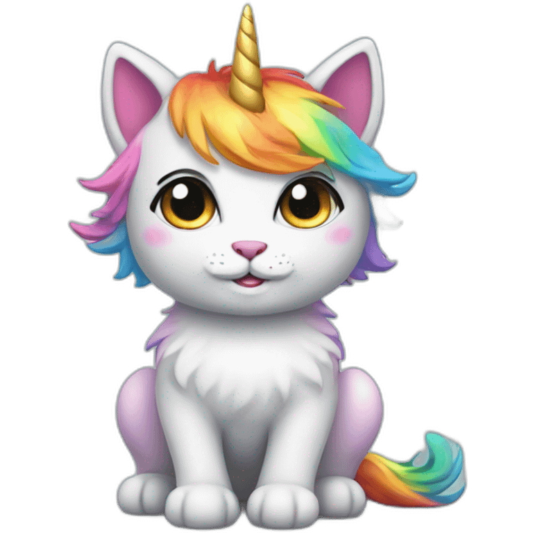 cute rainbow unicorn cat emoji