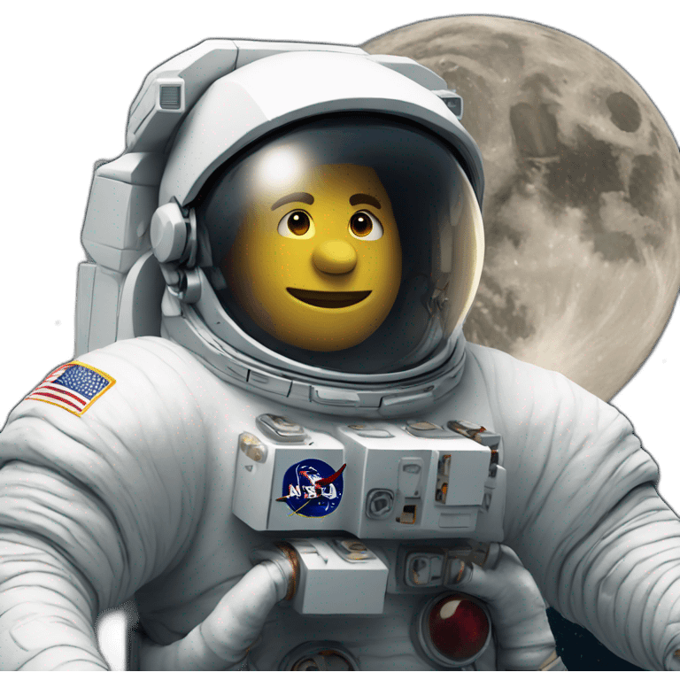 astronauta en la luna emoji