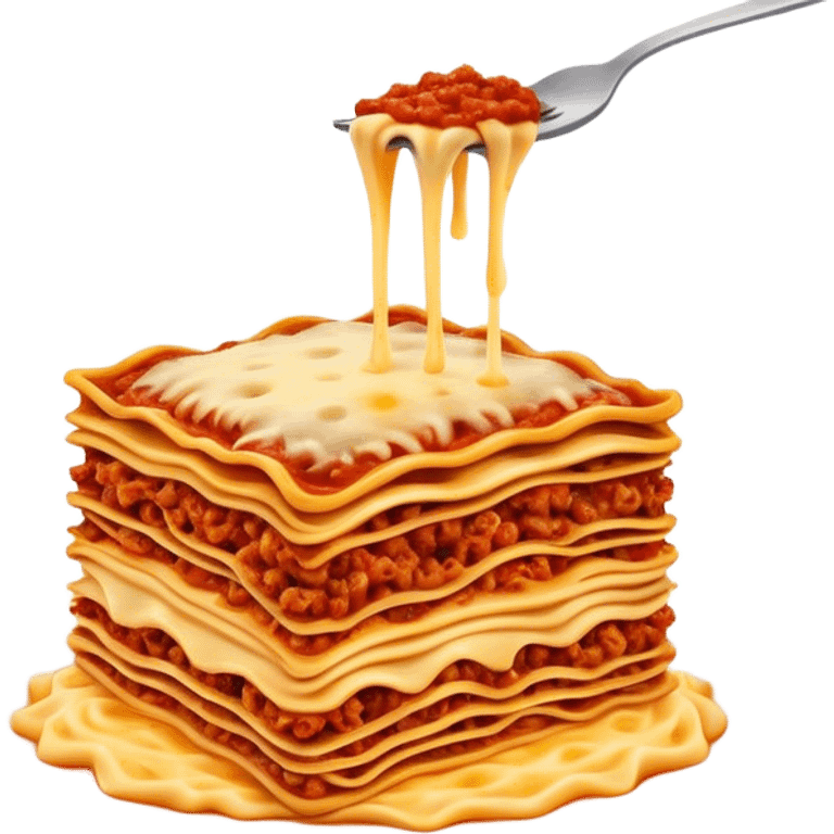 Cinematic Realistic Lasagne alla Bolognese Dish Emoji, depicted with layered pasta, rich meat sauce, and melted cheese rendered with exquisite detail and hearty, warm lighting. emoji