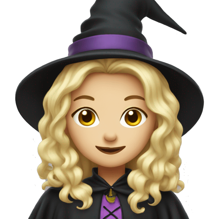 Cute blonde witch emoji