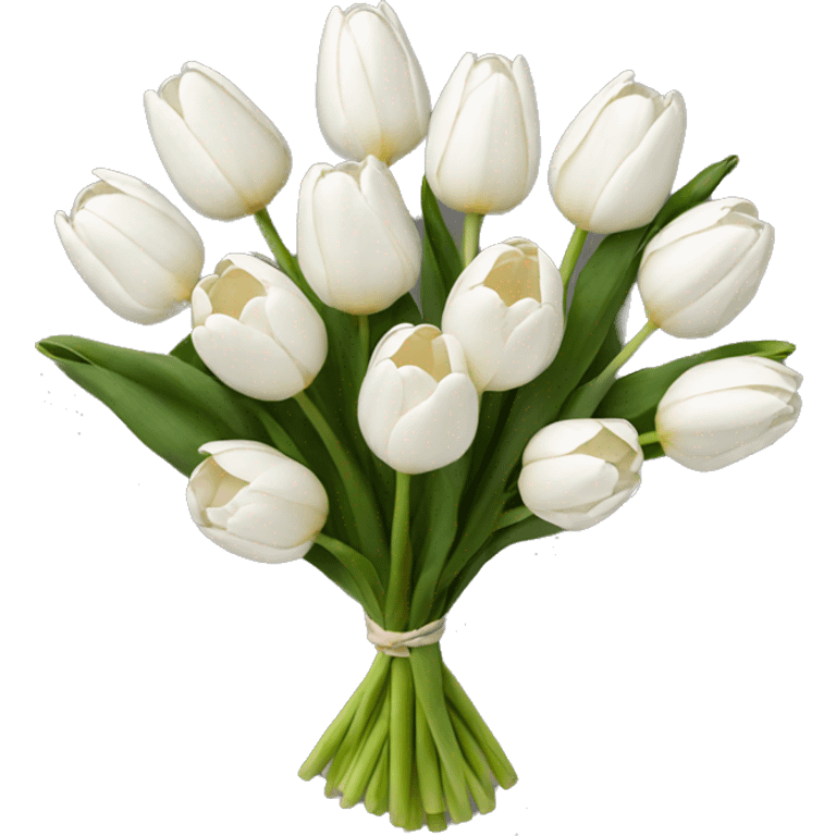 white tulip bouquet  emoji