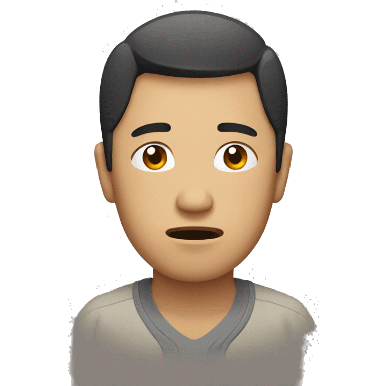 asian man with worry emoji