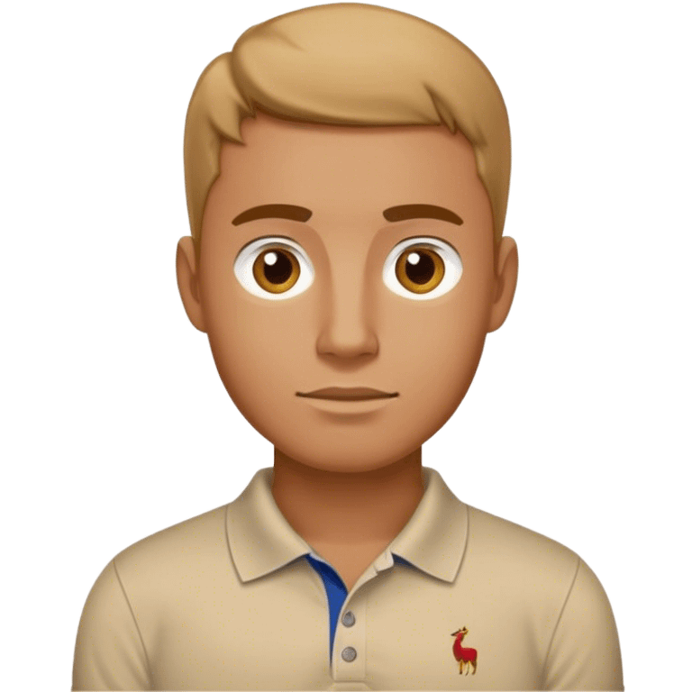 Chad wearing a polo shirt emoji