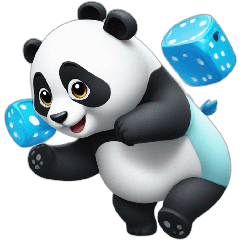 un panda qui joue au jeux video emoji