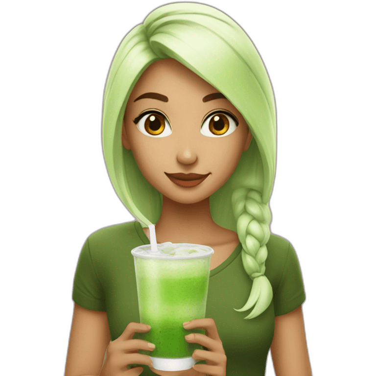 Alina and matcha drink emoji