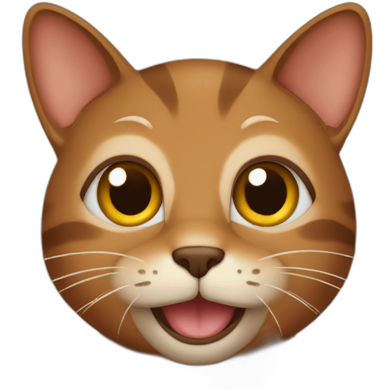 happy brown cat emoji