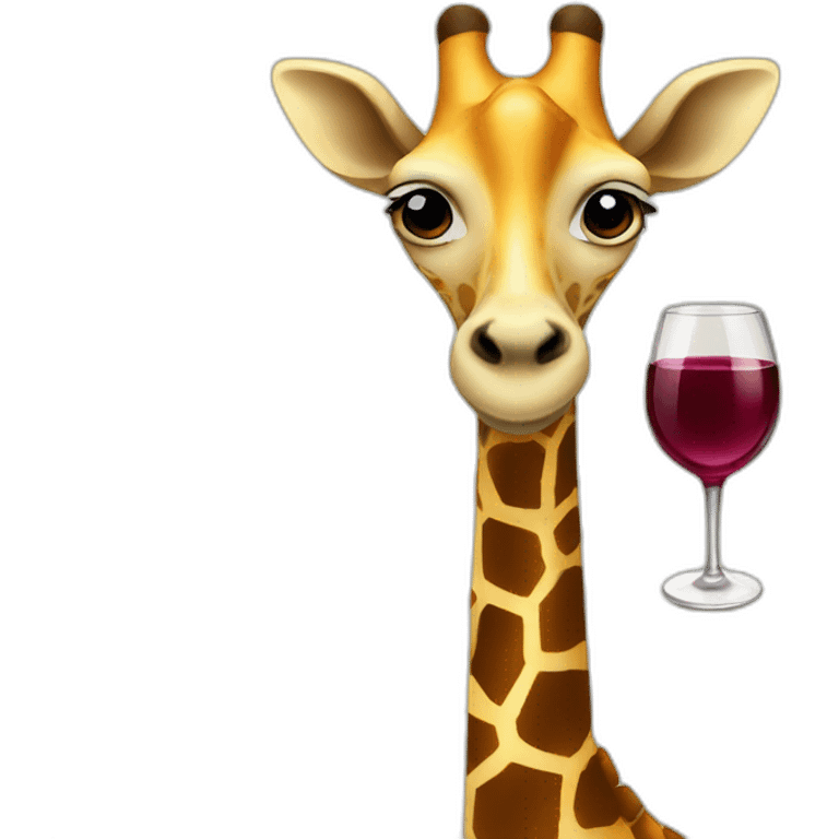 giraffe with wine emoji